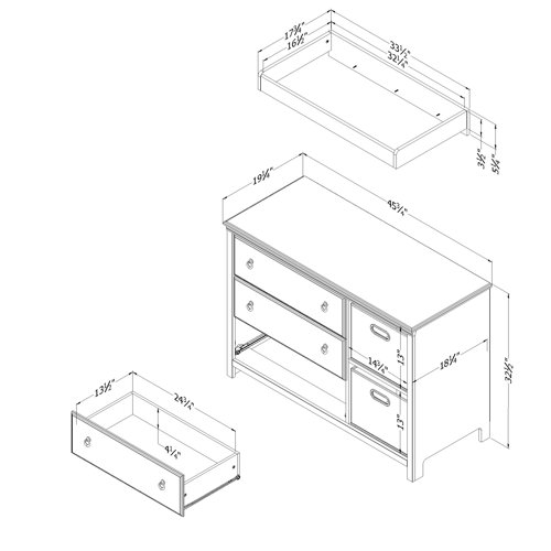 South Shore Changing Table Dresser with Baskets & Reviews Wayfair
